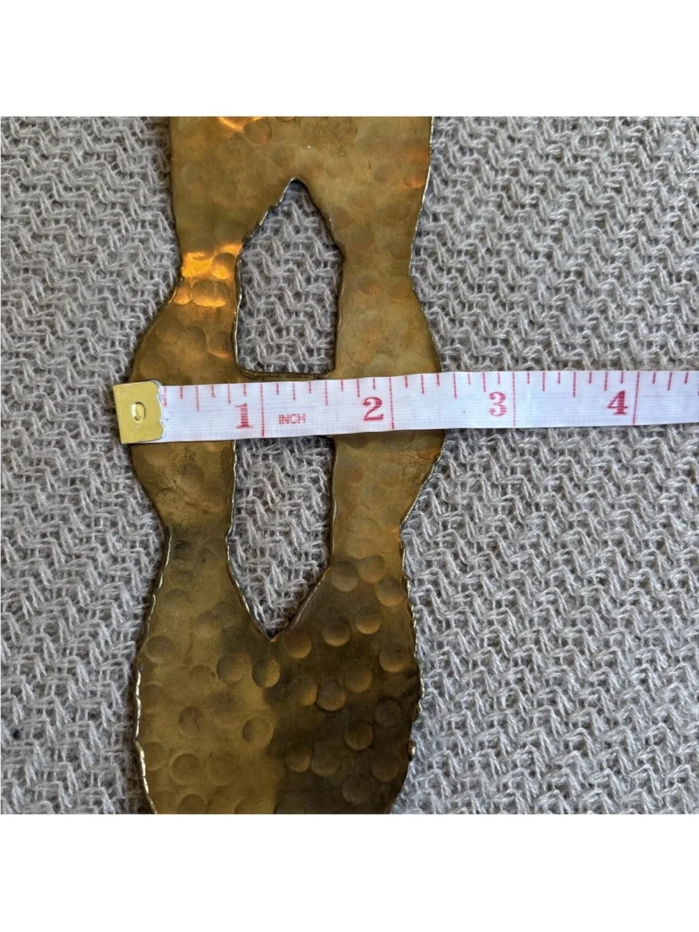 Gold Hammered Metal Slide Buckle for Women